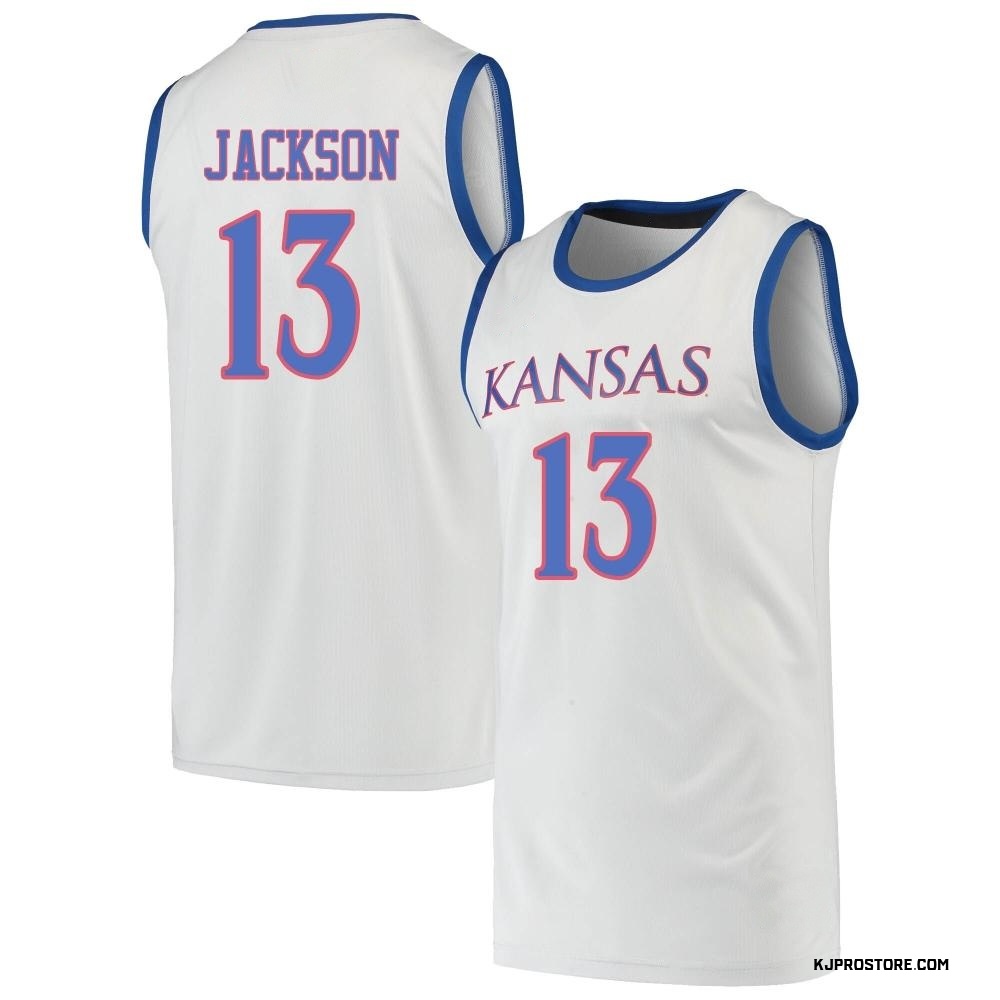 Men's Elmarko Jackson Kansas Jayhawks Replica Basketball Jersey - Gray