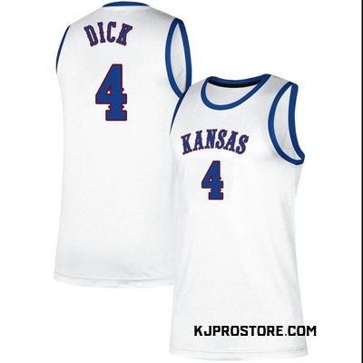 Men's Gradey Dick Kansas Jayhawks Replica Classic Basketball Jersey - White