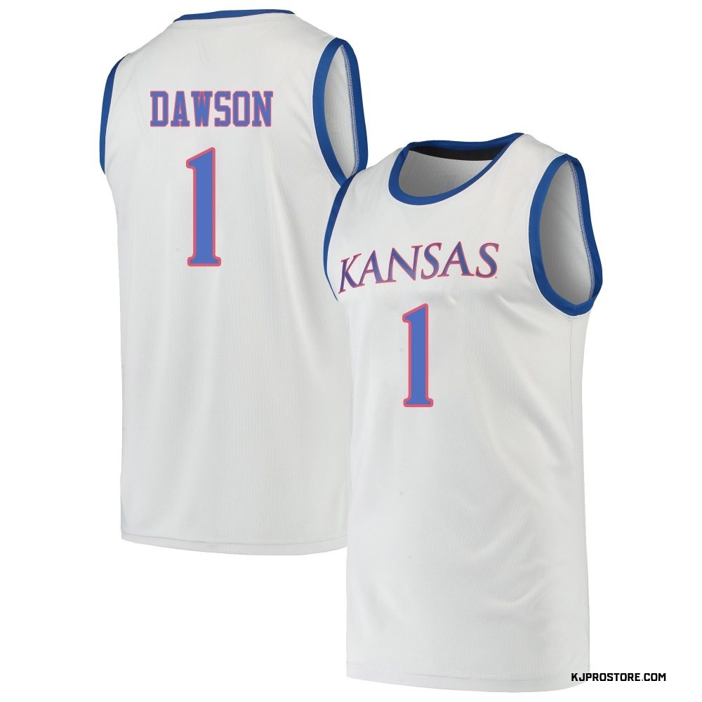 Men's Jayden Dawson Kansas Jayhawks Replica Basketball Jersey - Gray