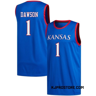Men's Jayden Dawson Kansas Jayhawks Replica Basketball Jersey - Royal