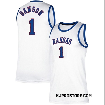 Men's Jayden Dawson Kansas Jayhawks Replica Classic Basketball Jersey - White