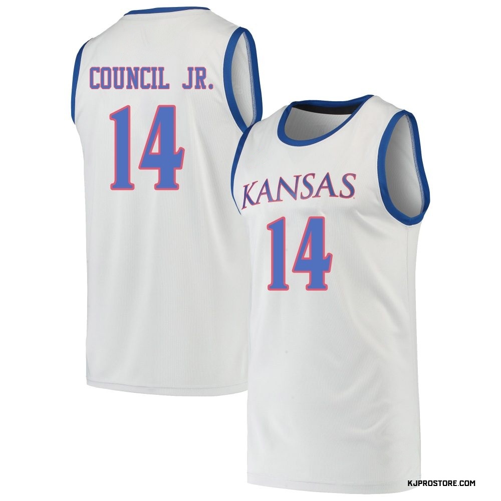 Men's Melvin Council Jr. Kansas Jayhawks Replica Basketball Jersey - Gray