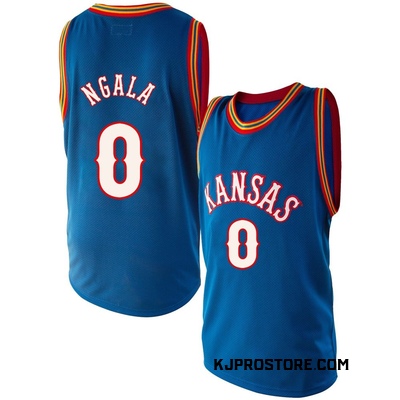 Men's Nginyu Ngala Kansas Jayhawks Replica Original Retro Brand Performance Basketball Jersey - Royal