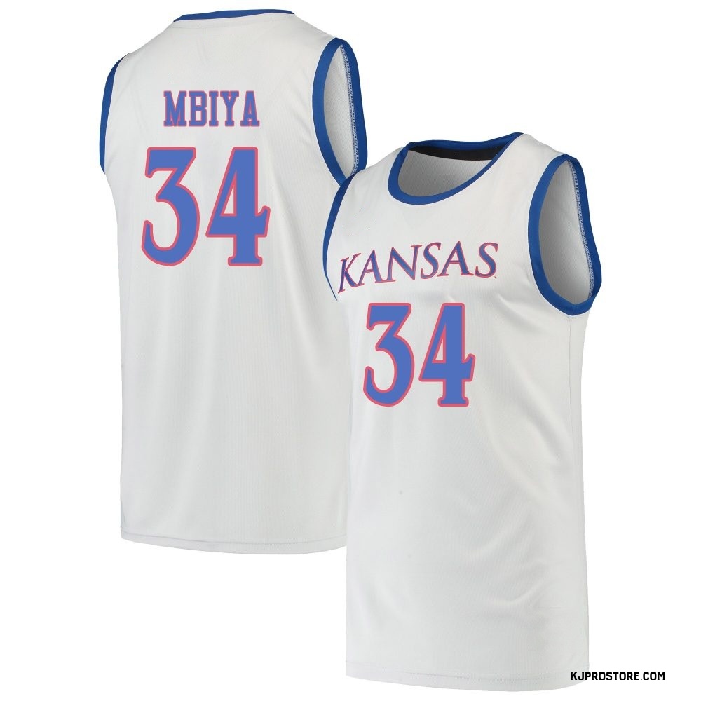 Men's Paul Mbiya Kansas Jayhawks Replica Basketball Jersey - Gray