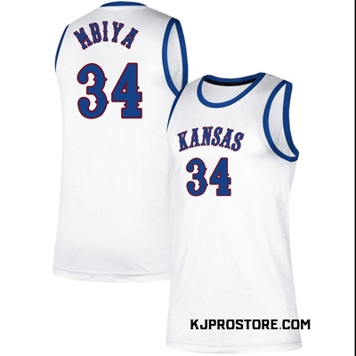 Men's Paul Mbiya Kansas Jayhawks Replica Classic Basketball Jersey - White