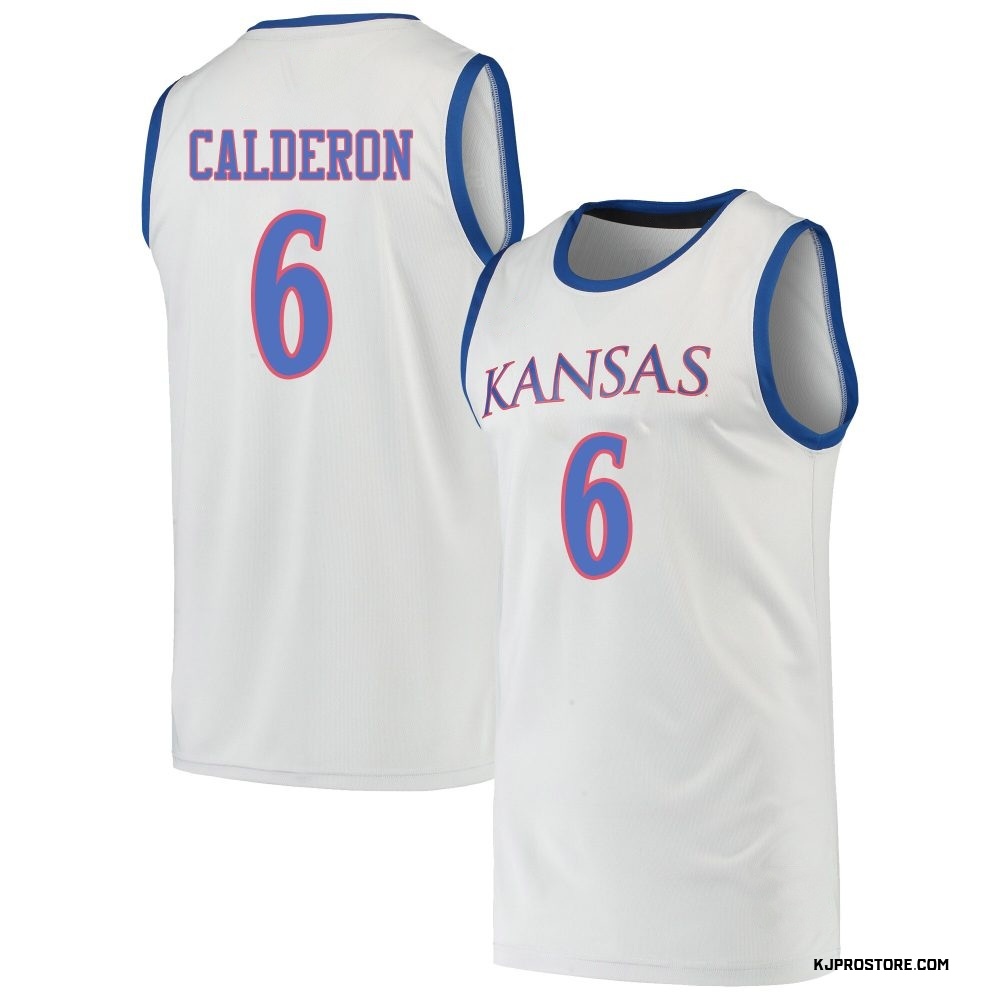 Men's Samis Calderon Kansas Jayhawks Replica Basketball Jersey - Gray