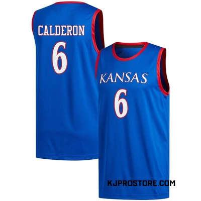 Men's Samis Calderon Kansas Jayhawks Replica Basketball Jersey - Royal