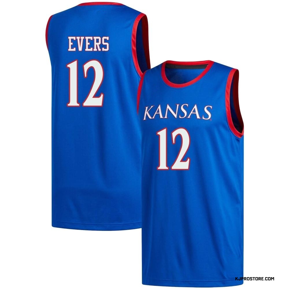 Men's Wilder Evers Kansas Jayhawks Replica Basketball Jersey - Royal