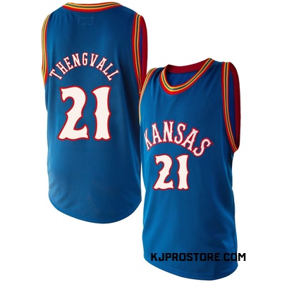 Men's Will Thengvall Kansas Jayhawks Replica Original Retro Brand Performance Basketball Jersey - Royal