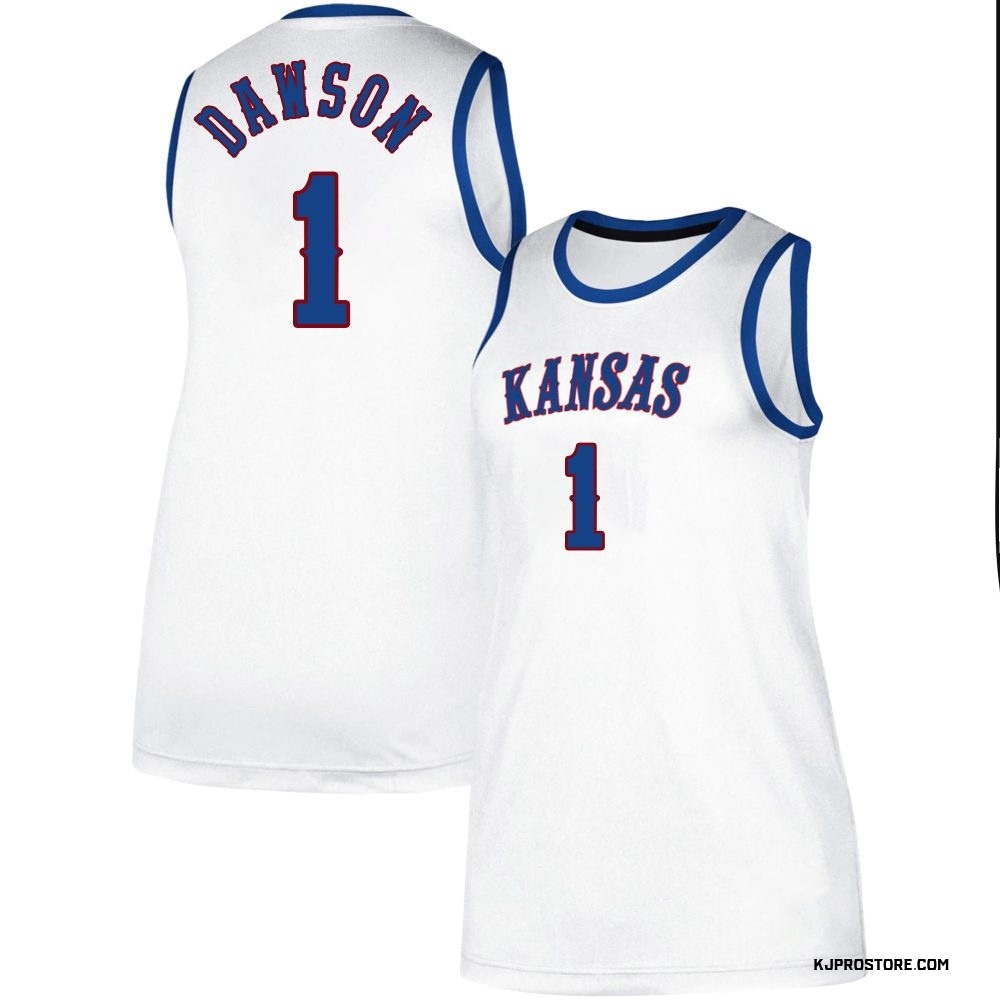 Women's Jayden Dawson Kansas Jayhawks Replica Classic Basketball Jersey - White