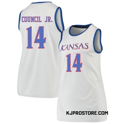Women's Melvin Council Jr. Kansas Jayhawks Replica Basketball Jersey - Gray