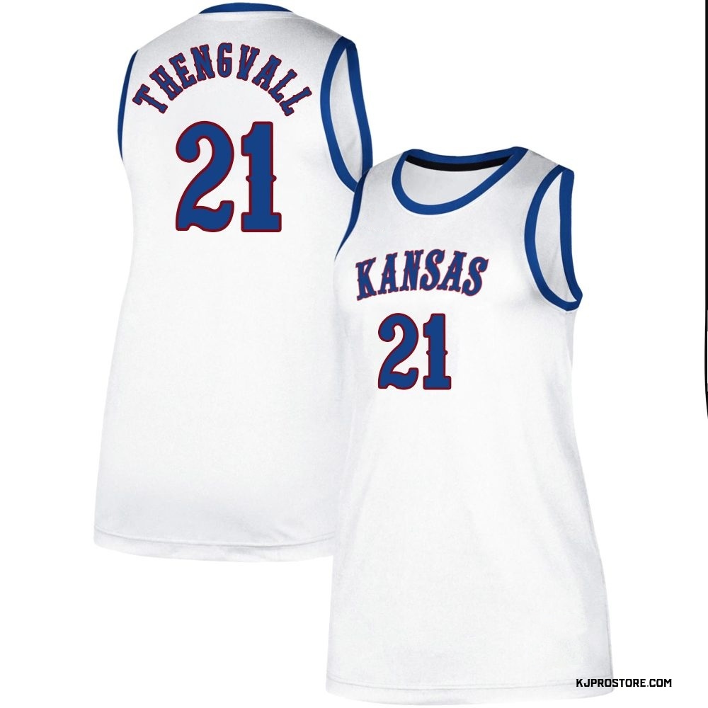Women's Will Thengvall Kansas Jayhawks Replica Classic Basketball Jersey - White