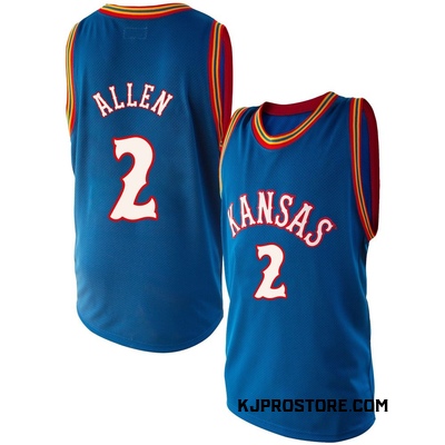 Youth Corbin Allen Kansas Jayhawks Replica Original Retro Brand Performance Basketball Jersey - Royal