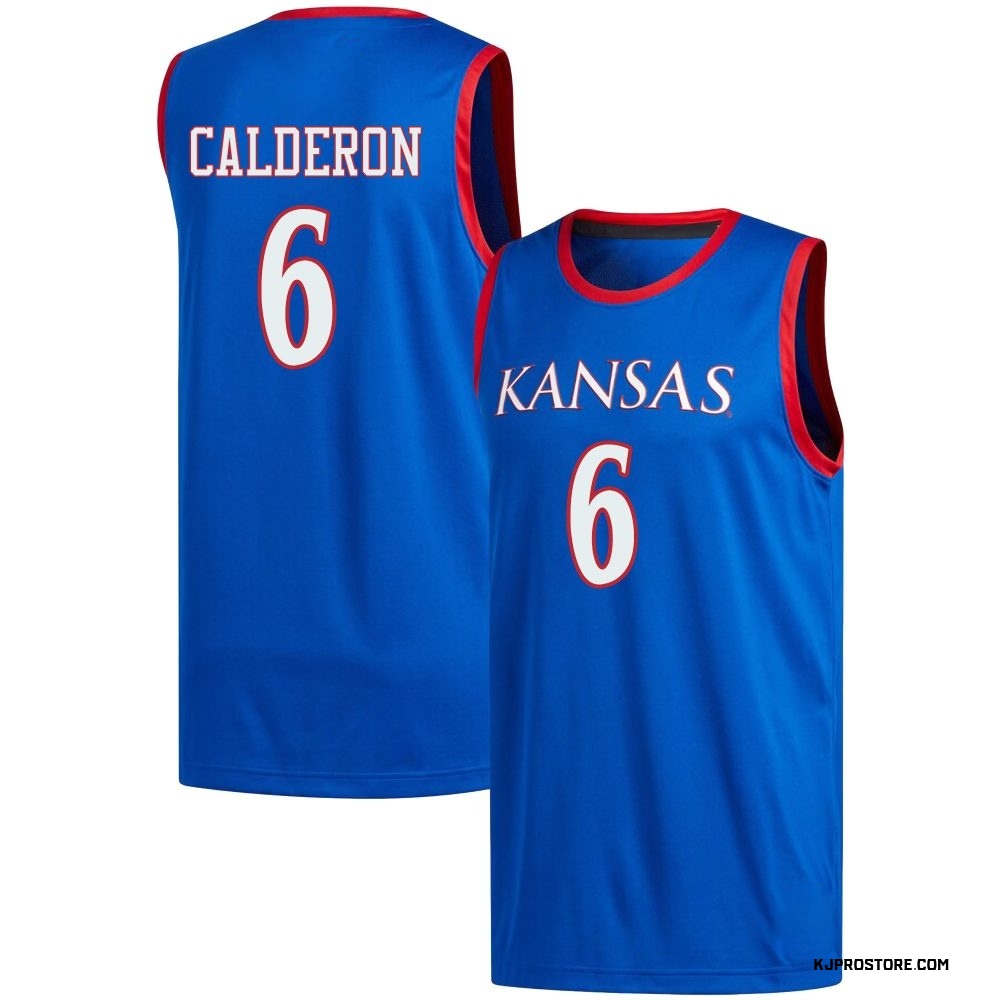 Youth Samis Calderon Kansas Jayhawks Replica Basketball Jersey - Royal