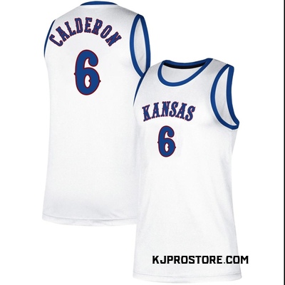 Youth Samis Calderon Kansas Jayhawks Replica Classic Basketball Jersey - White