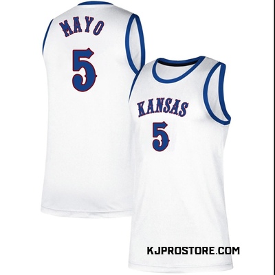 Youth Zeke Mayo Kansas Jayhawks Replica Classic Basketball Jersey - White